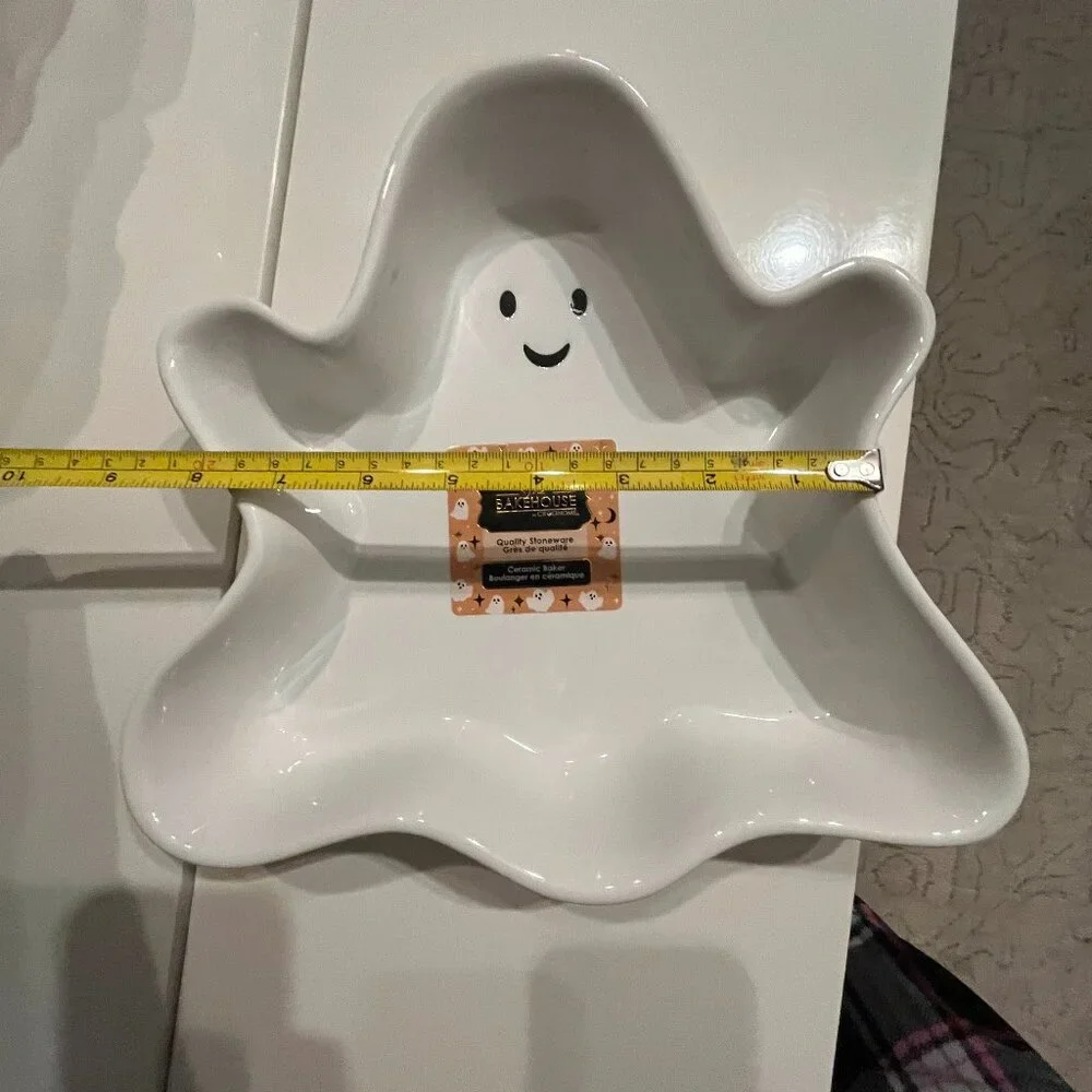 Ceramic Ghost Baking Dish Halloween Decor‎  (new / holiday / x)